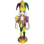 a nutcracker figurine is shown on a white background with a green and yellow hat