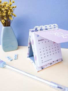 Example of mini desk calendar! Contact us at djwriteup.dj@gmail.com to buy your customized calendar for 2024. Calendar Creative, Planner Art, Ramadan Crafts, Mixed Media Crafts