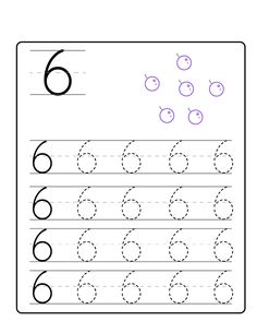 the number 6 worksheet for writing numbers