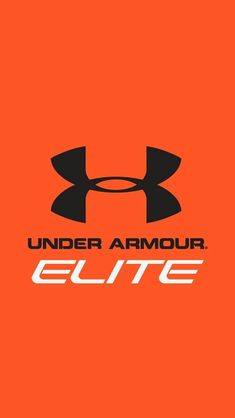 the under armour logo on an orange background