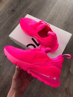 Hot Pink Nike Shoes Outfit, Pink Nike 270 Shoes, Hot Pink Running Shoes, Pink 270 Nike, Pink Airmax 270, Hot Pink Air Max 270, Hot Pink Nikes, Neon Pink Sneakers, Hot Pink Shoes Outfit Sneakers