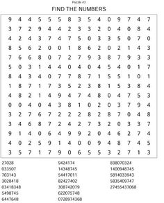 the printable worksheet for finding numbers