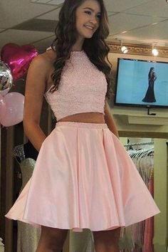 Healthy Videos, Homecoming Dress Short, Journal Bullet, Dresses Satin, Cinnamon Chips, Satin Homecoming Dress, Homecoming Party, Prom Dresses With Pockets, Pink Homecoming Dress