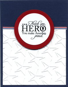 a thank card with the words thank you hero