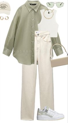 #Ootd hijabers #ootd mix and match #ootd selegram, #ootd kekinian, #ootd fashion , #Ootdhijab, #ootdkekinian, #ootdhangout, #ootdremaja #aestheticfashion #ootdjeans #ootdpadupadan #ootdkemejahitam White Pants Outfit, Neue Outfits, Looks Street Style, 가을 패션