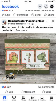 an image of a card with dinosaurs on it