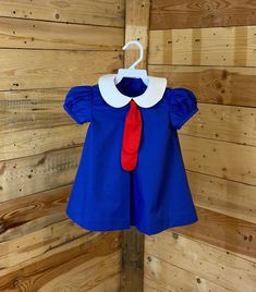 Perfect to any occasion Fitted Playful Costume Dress, Playful Fitted Costume Dress, Playful Blue Dress For Costume Party, Playful Blue Dresses For Costume Party, Cute Costume Dress With Doll Collar, Madeline Costume Women, Cute Blue Costume Dress, Madeline Halloween Costume, Cute Cotton Dress For Costume