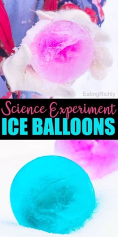 science experiment ice balloons with text overlay that says science experiment ice balloons on it