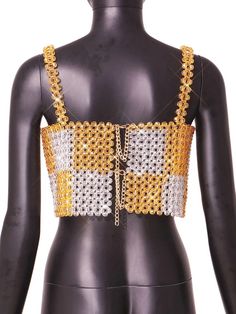 Beaded crop top in white and yellow colors. Yellow Embellished Party Tops, Beaded Crop Top, Hot Top, Bodycon Dresses Casual, Rave Festival, Shirt Dress Casual, 70 Dress, Mini Shirt Dress, Beaded Material