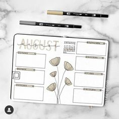 August Bullet Journal Ideas, Fall Bujo, August Bullet Journal, Bullet Journal August, Bullet Journal Month, Bullet Journal Page, Bullet Journal For Beginners