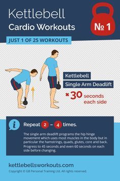 the kettlebell cardio workout is shown with instructions on how to do it and how to use it