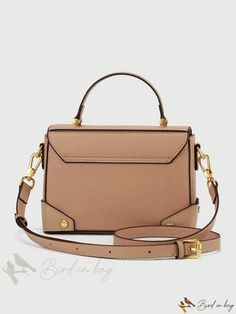 Bird in Bag - Small Flap-Top Decorative Patch Square Bag Rectangular Flap Bag With Gold-tone Hardware For Shopping, Beige Top Handle Box Bag For On-the-go, Rectangular Tan Bags For On-the-go, Square Flap Bag With Removable Pouch For Shopping, Tan Rectangular Bag, Square Bags With Gold-tone Hardware For Shopping, Square Flap Bag With Gold-tone Hardware For Shopping, Rectangular Flap Bag With Detachable Strap For Shopping, Beige Rectangular Office Bag