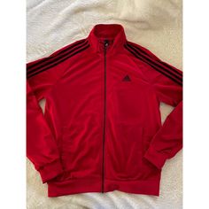 Red Adidas Zip Up New Without Tags Size Medium Sale 05/27/2023-05/31/2023 Free Shipping! On All Items In My Closet! Adidas Casual Red Track Jacket, Red Track Jacket With Three Stripes, Casual Red Track Jacket With Three Stripes, Black Adidas Tracksuit, Gold Adidas, Adidas Pullover, Adidas Zip Up, Adidas Tracksuit, Adidas Sweater