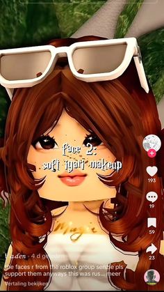 an animated girl with sunglasses on her head and the caption below it reads, fowl 22 got your make up