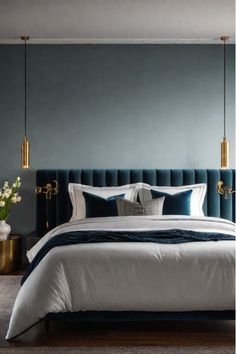 Beautifully styled modern bedroom with a mix of textures and decor Design Magazine Cover, Attic Guest Room, Kitchen Floor Tiles Ideas, Small Attic, Sleek Furniture, Luxury Bedroom Master, High Quality Bedding, Kitchen Floor Tile, Modern Bedroom Design