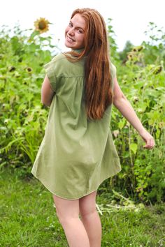 Olive mini dress with acid wash look. 100% Cotton. Hand wash cold. Do not bleach. Line dry. Acid Wash, Free Giveaway, Bleach, Hand Wash, Mini Dress