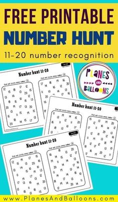 free printable number hunt for numbers 1 - 10 with the word's name on it