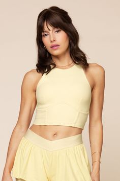 Cleo Corset Crop Bralette - Buttercream