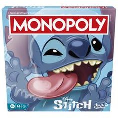 the box for monopoly is shown with an image of stitch