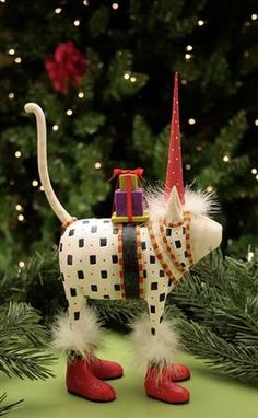 a christmas ornament that looks like a dog