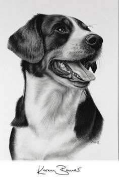 a drawing of a dog with its mouth open