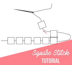 the square stitch pattern is being used to make an origami style paper doll