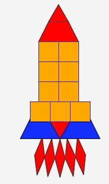 a drawing of a rocket ship made out of blocks