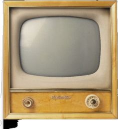 an old fashioned television with no signal on it