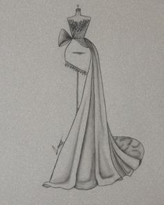 a drawing of a dress on a mannequin