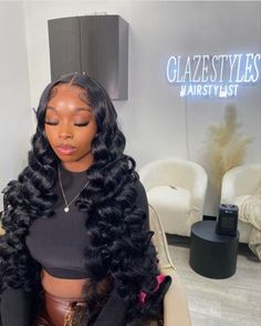 Wigs Ideas Black Women, Cute Curly Wigs For Black Women, Fishtail Wig Install, First Day Of School Hairstyles Black Wig, Middle Part Wand Curls Wig, Makeup Ideas Black Women Natural, Hair Styles Black Women Weave, Pretty Outfits Black Women, Long Wig Hairstyles For Black Women