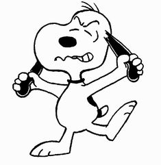 a cartoon dog running with a baseball bat in his hand and holding it up to its ear