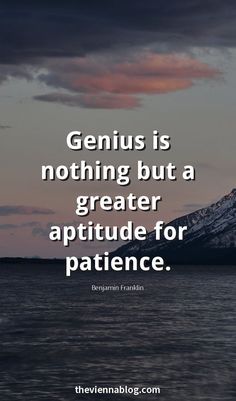 the quote genius is nothing but a greater apttude for patience