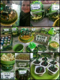 a collage of photos showing various foods and decorations for st patrick's day