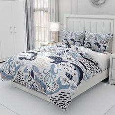 PRICES MAY VARY. 100% Microfiber Polyester Fuzzy Corduroy Package and Size: This bedding set include 3 Pieces. Available in duvet cover Full: 1 duvet cover 79"x90" and 2 pillowcases 20"x30" Unique Design: Use latest 3D printing technology with clear patterns and bright colors. Just change the duvet cover to update your any themed bedroom decor Material: Made of 100% high strength washed soft polyester microfiber, which is more comfortable and breathable, skin-friendly, feeling smooth, lightweigh Octopus Pattern, Whale Decor, Full Bedding Sets, Designer Bedding Sets, Twin Bed Sets, Set Decor, Queen Bedding Sets, Ocean Theme, Bed Sets