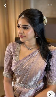 Engagement Looks, Engagement Dress For Bride, Engagement Saree, Hair Style On Saree, Saree Hairstyles, Latest Bridal Blouse Designs, Saree Wearing Styles, Engagement Hairstyles, Saree Wearing