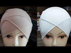 Hijab Inner Cap Pattern, Turban Tutorial, Hijab Caps, Ribbon Embroidery Tutorial, Mode Turban, Satin Bonnet, Cap Patterns, Embroidery Tutorial, Diy Bracelets Easy