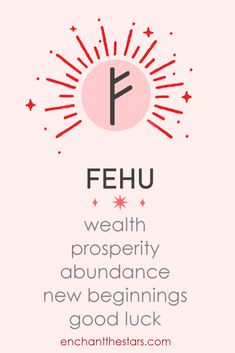 a pink background with the words fehu written below it