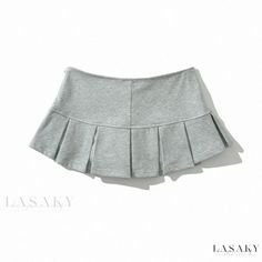 Lasaky - Sensuous Low-Waist Pleated Skirt for Preventing Exposure, Ideal for Casual and Sports, Mini Skirt Short Pollera, Y2k Mini Skirt, Grey Skirt, Micro Skirt, Vintage Preppy, Terry Fabric, 90s Grunge, Summer Fabrics, Gray Skirt