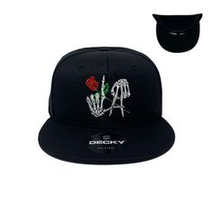 Brand: Unbranded Condition: Brand New/Never Worn Size: 6 5/8 - 7 5/8 (Fits Most Adults) Color: Crown (Black) Brim (Black/Black) Special Note: Unisex, Adjustable, Shipped in a box Details: Structured, Snapback Closure, Six-Panel, High-Profile, Round Retro Flat Bill Tags: Cap, Gift, Casual, Embroidered, Embroidery, All Black, California, Cali, West Coast, Westside, SoCal, South California, Hollywood, Los Angeles, LA, Bone, Bones, Skeleton, Hands, Halloween, Spooky, October, Creepy, Scary, Rose, Ro Black Baseball Cap With Flat Bill For Spring, Black Fitted Snapback Hat, Fitted Black Snapback Hat, Black Flat Bill Hat For Spring, Spring Black Snapback Hat With Flat Brim, Black Snapback Hat For Spring, Black Flat Brim Snapback Hat For Spring, All Black Hat, California Hollywood