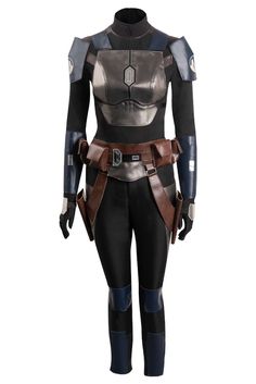 the avengers movie costume is shown in full leather and has an attached belt, with two different