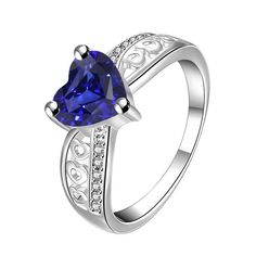 METAL SPECIFICATIONS White Gold 14K STONE SPECIFICATIONS Stone Name : Blue Sapphire and Diamond Stone Cut : Heart and Round Stone Details : There is one heart cut sapphire approx. 1.50 carats (Approx. Size 6.5 x 6.5 mm) and approx. 0.50 carats of diamonds on the sides. Natural earth mined stones. Color : F Clarity : VS1 Quality of Sapphire : AAA Total : Approx. 2 Carats RING SPECIFICATIONS Size : 6.5 (Can ship in any size, please send us a message about size after placing the order) Appraised Va 2 Carat Ring, Blue Sapphire Diamond Ring, Blue Sapphire Ring, Blue Sapphire Diamond, Heart Shaped Rings, Heart Shaped Diamond, Blue Sapphire Rings, Natural Earth, 2 Carat