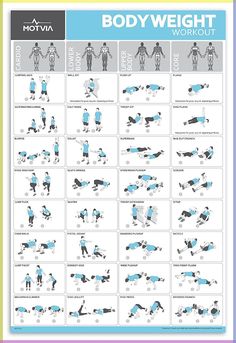 the bodyweight workout chart shows how to do it and what you can do with it