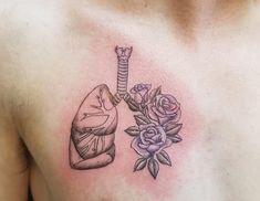 Lung Tattoo With Roses, Lungs Flowers Tattoo, 65 Roses Tattoo, Small Lung Tattoo Ideas, 65 Roses Tattoo Cf, Lung Transplant Tattoo, Yhwh Tattoo Lungs, Asthma Tattoo, Lung Tattoo With Flowers