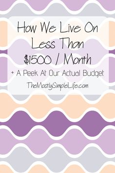 the words how we live on less than $ 1800 / month and a peek at our actual budget