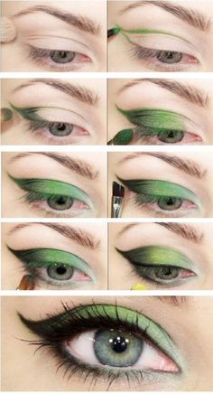 Machiaj Smokey Eyes, Teknik Makeup, Green Eye Makeup, Khol Eyeliner, Halloweenský Makeup, Beautiful Green Eyes, Best Makeup Tutorials, Perfect Cat Eye, Easy Makeup Tutorial