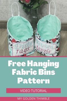 the free hanging fabric bins pattern is perfect for sewing