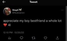 the tweet is being used to describe someone's love for her boyfriend