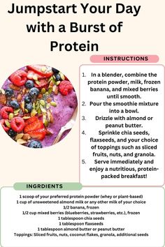 a recipe for jumping start your day with a burst of protein