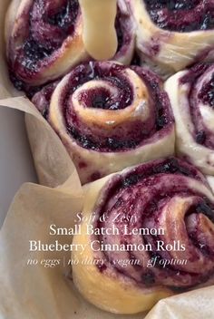 small batch lemon blueberry cinnamon rolls