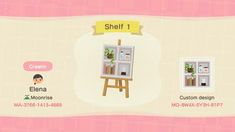 an animal crossing game with wine bottles on the easel and other items for sale